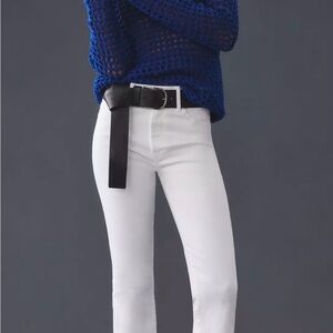 MOTHER White Insider Crop Step Fray